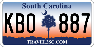 SC license plate KBO887