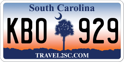 SC license plate KBO929