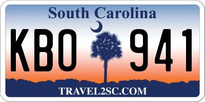 SC license plate KBO941