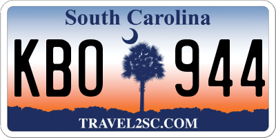 SC license plate KBO944