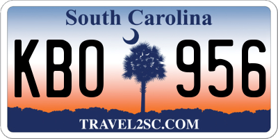 SC license plate KBO956