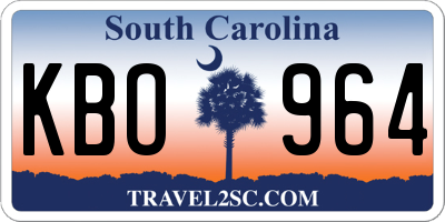 SC license plate KBO964