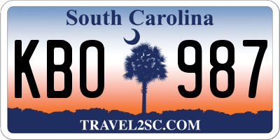 SC license plate KBO987