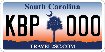 SC license plate KBP000