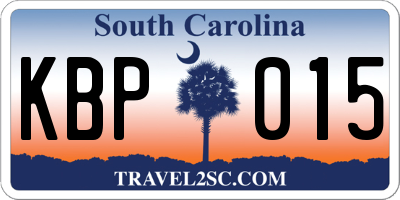 SC license plate KBP015