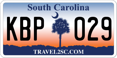 SC license plate KBP029