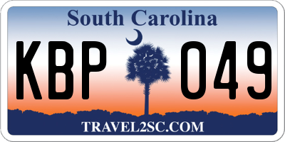 SC license plate KBP049