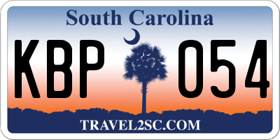 SC license plate KBP054