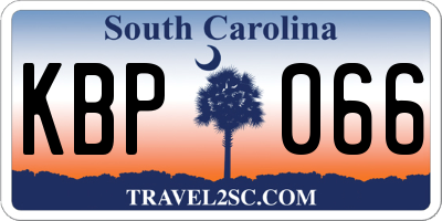 SC license plate KBP066