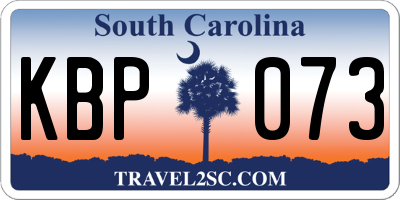 SC license plate KBP073