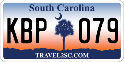 SC license plate KBP079