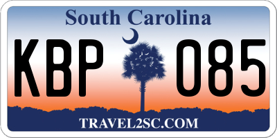 SC license plate KBP085