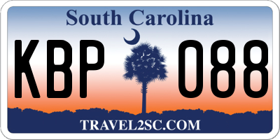 SC license plate KBP088