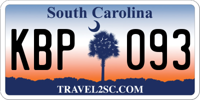 SC license plate KBP093