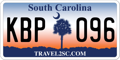 SC license plate KBP096