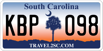 SC license plate KBP098