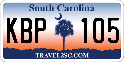 SC license plate KBP105
