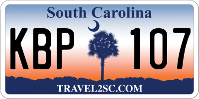 SC license plate KBP107