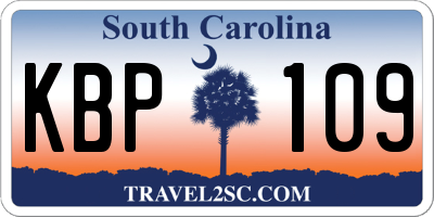 SC license plate KBP109