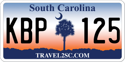SC license plate KBP125