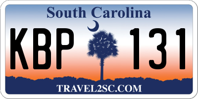 SC license plate KBP131