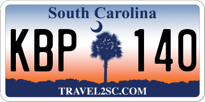 SC license plate KBP140