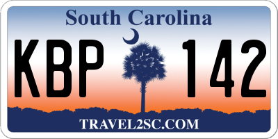 SC license plate KBP142