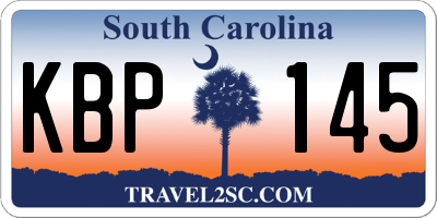 SC license plate KBP145