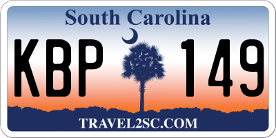 SC license plate KBP149