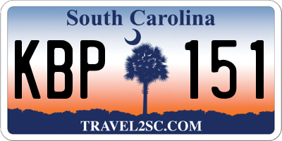 SC license plate KBP151