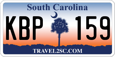 SC license plate KBP159