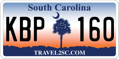 SC license plate KBP160