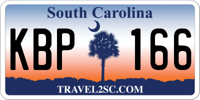 SC license plate KBP166