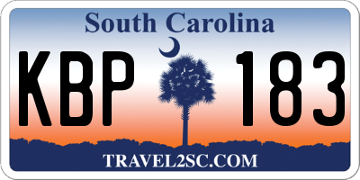 SC license plate KBP183