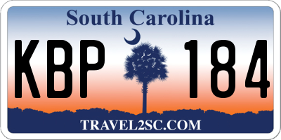 SC license plate KBP184