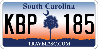 SC license plate KBP185