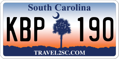 SC license plate KBP190