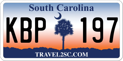SC license plate KBP197