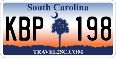 SC license plate KBP198