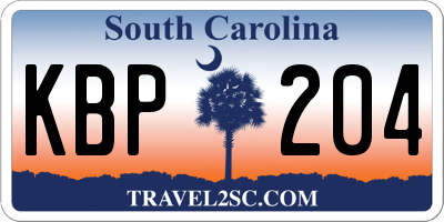 SC license plate KBP204