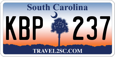 SC license plate KBP237