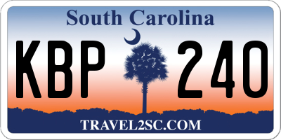 SC license plate KBP240