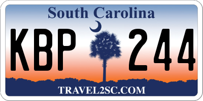 SC license plate KBP244