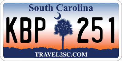 SC license plate KBP251