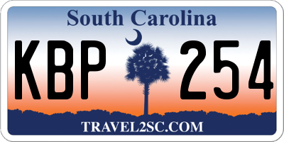SC license plate KBP254