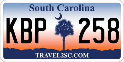 SC license plate KBP258