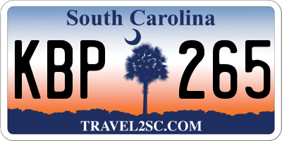 SC license plate KBP265