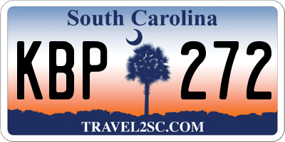 SC license plate KBP272
