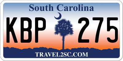 SC license plate KBP275
