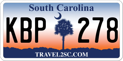 SC license plate KBP278